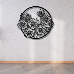 Décoration d'intérieur, artisanat, accessoires pour le salon, décoration murale en métal en forme de fleur - Product Image 4