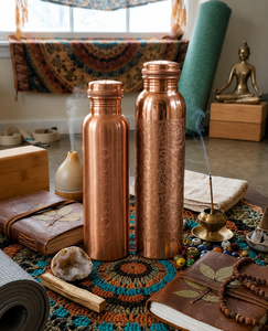 Ensemble cadeau de bouteille d'eau en cuivre personnalisée avec verres assortis, plateau de service décoratif, vaisselle ayurvédique, vente en gros OEM - Product Image 5