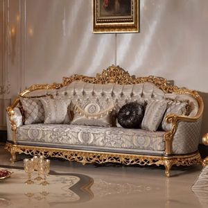 Juego de Sofás Seccionales de Madera Maciza Europea Clásica de Lujo en Oferta, Muebles Elegantes para Sala de Estar - Product Image 6