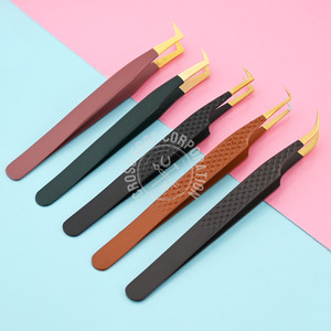 Lash Extensions Tweezers Fiber Volume EyeLash Extensions Tweezer Individual Lashes for False Eyelashes 90 Degree Stainless Steel - Product Image 1