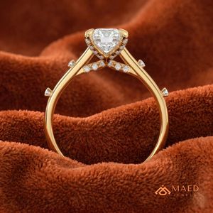 แหวนหมั้นเพชรโมอิสซาไนต์ทรงเรเดียนท์เคลือบทอง 18K เครื่องประดับเจ้าสาวสำหรับผู้หญิง สหรูหราแบบอเมริกัน - Product Image 3