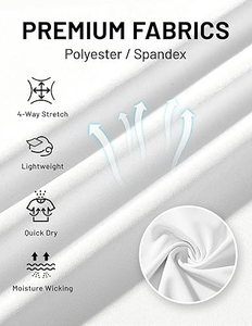 Camiseta Deportiva de Alta Calidad, Lisa, de Poliéster y Elastano, Manga Corta, Corte Regular, Dobladillo Curvo, Transpirable, Absorbe el Sudor, Elástica, para Gimnasio - Product Image 4