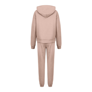 Two Piece Track Suit Set <b>Zip</b> <b>Up</b> <b>Jacket</b> and Wide Leg Pants Soft Fleece Lounge Wear with Side Stripe Detail - Product Image 4