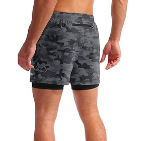 Shorts d'entraînement pour hommes de qualité supérieure, motif camouflage, taille élastique, shorts décontractés pour hommes, musculation, course à pied - Product Image 2