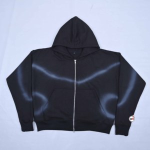 Factory MRI Made <b>Mens</b> Black Hooded Zip-Up Sweatshirt Regular Fit Cotton Polyester Material Casual Autumn Wear Hoodies <b>for</b> <b>Mens</b> - Product Image 1