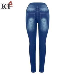 KEVEN IMPEX Wholesale Custom Women Mid <b>Waist</b> Solid Color Straight <b>Jeans</b> Eco-Friendly Breathable Regular Fit Full Length Denim - Product Image 4