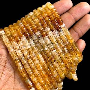 Cuentas facetadas de citrino natural AAA de 5-6 mm en forma de neumático, cuentas de piedras preciosas para la fabricación de joyería, cuentas de citrino en forma de disco. - Product Image 6