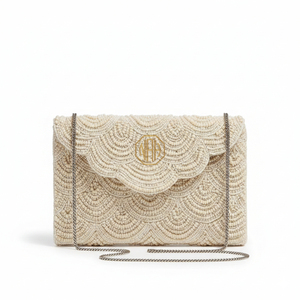 Pochette de soirée pour femme, motif géométrique perlé, avec chaîne, doublure en satin haut de gamme, sac de fête fait main, vente en gros, personnalisable - Product Image 4