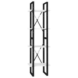 Librero de Madera Sintética Blanca de 4 Niveles, Solución de Almacenamiento Elegante y con Estilo para la Oficina en Casa - Product Image 2