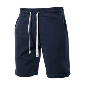 Shorts Bermuda en coton gris uni pour homme, taille à cordon, style décontracté, longueur mi-cuisse, tissu tricoté respirant - Product Image 6