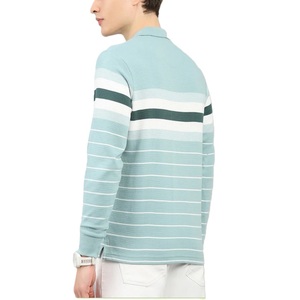 Camiseta Polo Personalizada para Hombre, 100% Algodón, Manga Larga, Transpirable, con Rayas Teñidas, de Bangladesh - Product Image 5