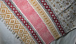 ผ้าห่มโซฟา/เตียง ลายพิมพ์บล็อกด้วยมือ สไตล์อินเดียสมัยใหม่ ทำจากผ้าฝ้ายออร์แกนิค ทอแบบเป็นมิตรต่อสิ่งแวดล้อม ใช้ได้ทุกฤดู สำหรับตกแต่ง - Product Image 4