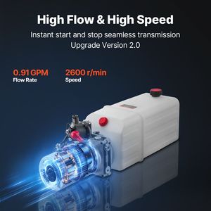 Unità Idraulica a Singolo Effetto da 6 Quarti per Pompa Ribaltabile, Pressione Massima di Scarico 3200 PSI, 0.91, Ricambi per Attrezzature di Movimentazione Materiali - Product Image 5