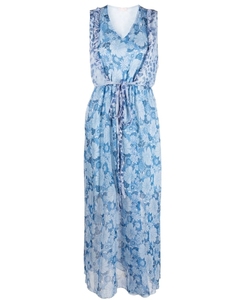Robe longue en mousseline asymétrique à col en V pour femme, bretelles spaghetti, style bohème, coupe ample, lavable, respirante, décontractée pour l'été - Product Image 5
