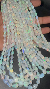 ลูกปัดโอปอลเอธิโอเปีย AAA ทรงหยดน้ำเจียระไน ขนาด 7-9 มม. เจาะตรง ทรงบริโอเล็ต อัญมณีธรรมชาติ ขนาด 17 นิ้ว สำหรับทำเครื่องประดับ - Product Image 3