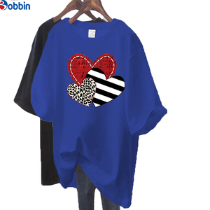 T-shirt femme à prix abordable avec logo personnalisé en gros, t-shirts oversize pour femme, imprimé 'Summer Love', col rond ample, haut pour femme - Product Image 1