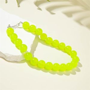 Necklace for Women Blue Green Pink <b>Red</b> <b>Beads</b> Choker Necklaces Acrylic <b>Bead</b> Statement Necklace Trendy Handmade Jewelry - Product Image 1