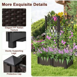Set di 2 Fioriere in Legno Stile Rustico, Vasi Rialzati per Interni ed Esterni, Contenitori per Fiori e Verdure - Product Image 3