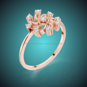 แหวนหมั้นเพชรสีทอง14K สำหรับผู้หญิงแหวนหมั้นแบบกำหนดเองสไตล์ชาติพันธุ์ราคาตรงจากโรงงานสำหรับงานแต่งงานและวันครบรอบ - Product Image 1