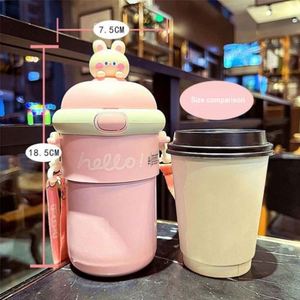 Bouteille d'eau multifonction portable pour enfants et étudiants, 480 ml, personnalisable, mignonne, avec sangle, idéale pour l'extérieur – Vente en gros - Product Image 2