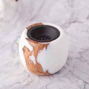 Quemador de incienso de resina con incrustaciones de madera de Oriente Medio, Mabkhara árabe, soporte para incienso Oud, fragancia para el hogar, regalo premium para la decoración de Ramadán y Eid. - Product Image 3