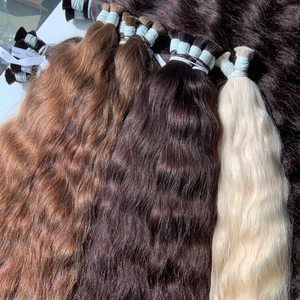 Extensions de cheveux vierges vietnamiens RUSA en vrac 100g, tissage double trame à la machine, super double drawn, pointes pleines, toutes couleurs - Product Image 5