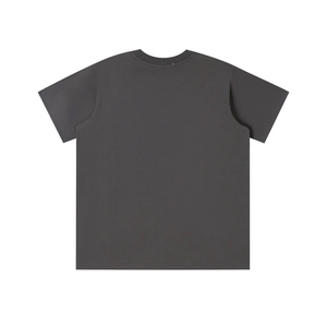 เสื้อยืดคอกลมแขนสั้นผู้ชาย ผ้าฝ้ายเจอร์ซีย์แท้ พิมพ์ลายสกรีนโลโก้ด้านหน้า แบบคอเฮนลีย์ ซักย้อมสีเอซิด น้ำหนัก 220 กรัม ทรงโอเวอร์ไซส์ - Product Image 4