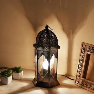 Vintage Moroccan Lantern <b>Table</b> Lamp Intricate Metal Design for Home Decor Elegant Lighting Accent - Product Image 1