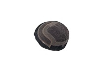 Perruque Toupet Homme en Cheveux Naturels à Lacet Frontal, Cheveux Indiens Remy Taz Hair Bangladesh, Ondulation Profonde, Trame Simple, 50% Cheveux Gris, Extension Capillaire