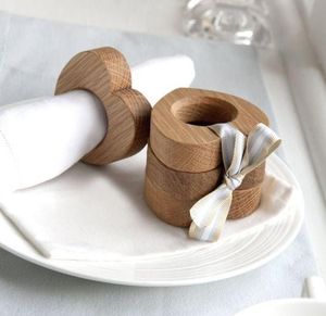 Anneau de serviette en bois, carré ou rond, décoration de table rustique, porte-serviettes pour mariage, fête, dîner - Product Image 3