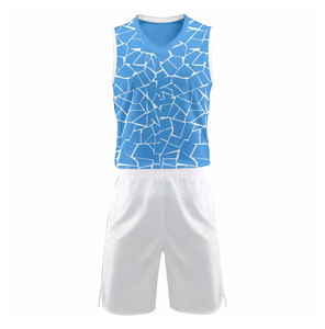 Uniforme de Baloncesto para Hombre, Camiseta sin Mangas con Cuello en V y Estampado Geométrico Degradado, Conjunto de Pantalones Cortos de Poliéster que Absorben la Humedad - Product Image 3