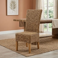 Nouvelle Chaise de Salle à Manger Moderne Minimaliste en Jonc de Mer Tressé, Chaises de Cuisine en Bois de Teck, Sièges de Luxe, Chaise d'Appoint pour Salon