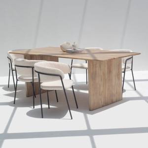 Table à manger Vandana Aureo Vento en bois de manguier avec pieds plats et design contemporain solide - Product Image 6