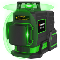 SNDWAY vente en gros auto-nivelant extérieur intérieur faisceau vert rotatif 12 lignes 3d vert niveau de rotation automatique outil de Construction
