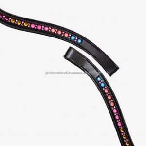ขายร้อนที่มีคุณภาพสูงหนังม้าสายหนังที่มีคริสตัลหลากสีสายโซ่โปรแกรมแก้ไขด่วนฝังช่องว่าง - Product Image 5