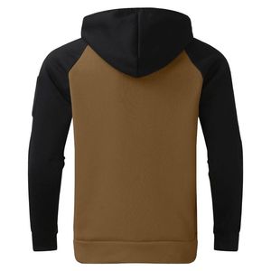 Ensemble de survêtement à capuche pour homme, color block, manches longues, décontracté, pour l'automne, respirant, en polyester et coton, avec fermeture à cordon - Product Image 4