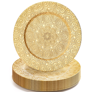 Plato de Servir Redondo de Hierro Dorado Rosa, Estilo Americano, Ecológico, Pulido, para Decoración de Mesa de Bodas y Eventos - Product Image 3