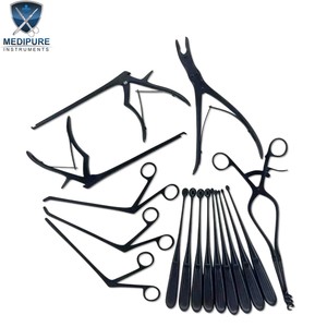 MEDIPURE INSTRUMENTS Juego de Laminectomía de Acero Inoxidable Alemán de 35 Piezas con Recubrimiento Negro Premium, Instrumentos Quirúrgicos Completos - Product Image 1