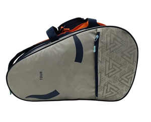2026 Navy Blue Nylon Tennis Racket Bag with Orange Accents Zipper Closure Water Resistant 30-<b>40L</b> Capacity Sports <b>Backpack</b> - Product Image 5