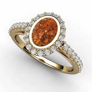 Bague de fiançailles pour femme en or massif 18 carats avec diamant rond taille brillant, style classique - Product Image 4