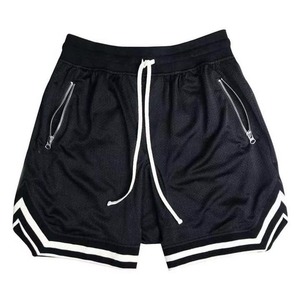 Shorts décontractés pour hommes, couleur unie, avec cordon de serrage, poches zippées, taille mi-haute, respirants, style sport, fabricant OEM - Product Image 3