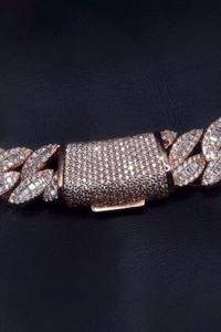 Collar de cadena cubana Miami con incrustaciones de moissanita de corte baguette de 16 mm, personalizado, en plata 925, estilo hip hop, a bajo precio. - Product Image 5