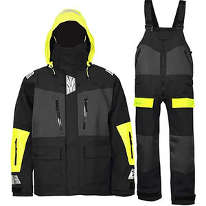 Men's Navy Blue <b>Waterproof</b> <b>Work</b> Coverall With Hood And Front Pockets For Outdoor Use - Product Image 3