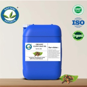 ส่งออกน้ำมันใบกานพลูออร์แกนิกบริสุทธิ์ 100% แบบน้ำมันกลั่นด้วยไอน้ำ สำหรับสูตรผลิตภัณฑ์ดูแลผิว Katyani Exports - Product Image 4
