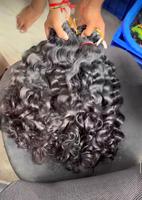 Cuticules alignées naturel bouclé brut Machine Double trame pas cher Remy grade vierge indien cheveux humains simple donneur Extensions de cheveux