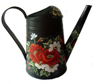 <b>Portable</b> lightweight metal watering can for easy gardening long spout ergonomic handle rust resistant coating durable - Product Image 2