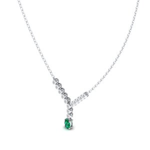 Colliers REYES de luxe en argent sterling 925 avec émeraude ovale de 0,5 carat et moissanite pour elle, bijoux raffinés. - Product Image 3