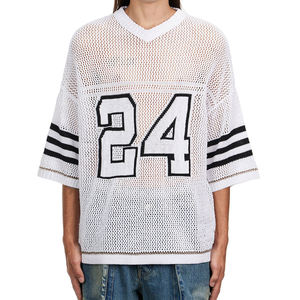 Custom LOGO <b>Men</b> Hollow Out Sweater Summer Short Sleeve Crew Neck Knitwear Football <b>Pullover</b> Casual Jumper <b>Men</b> Knitted Jersey - Product Image 6