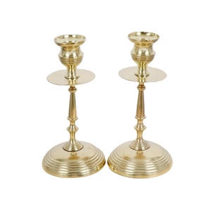 Antique <b>Brass</b> Candle Holders Modern Candle Stand for Home Decor Elegant Multicolor Heat Resistant Candle Holder Set of 2 - Product Image 1
