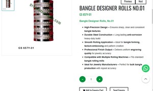 Rouleau de texture pour la fabrication de bijoux, outil de gaufrage pour l'étalage du métal, outil de bijoutier, modèle Bangle Designer Rolls No 01 |   Numéro d'article GS-657Y-01 - Product Image 3